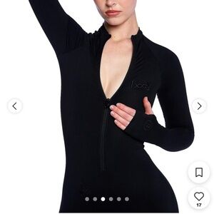 Elegant Black Zip-Up Bodysuit